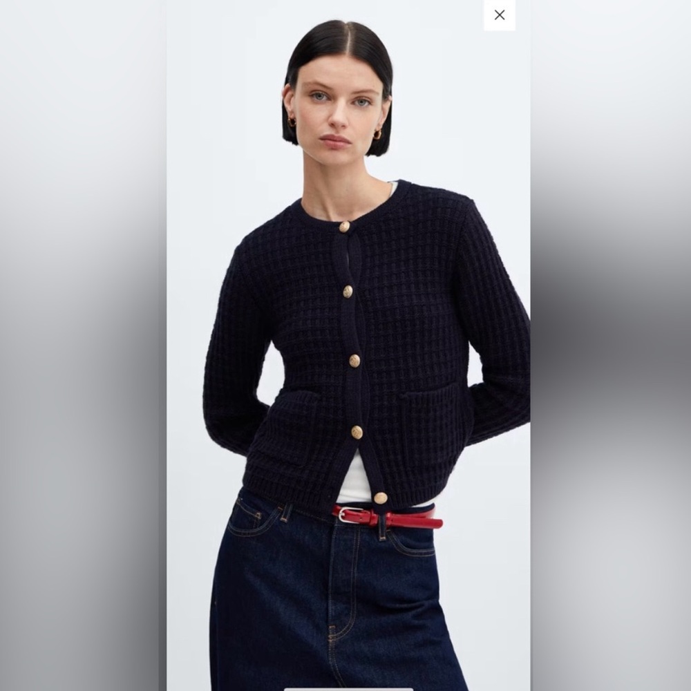 Mango knit cardigan sweater size L